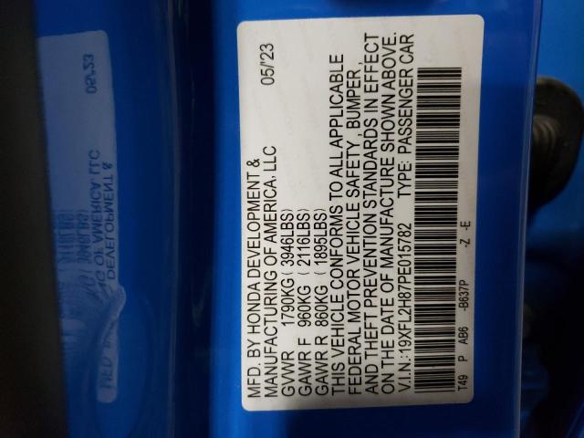 19XFL2H87PE015782 - 2023 HONDA CIVIC SPORT 蓝色 照片 13