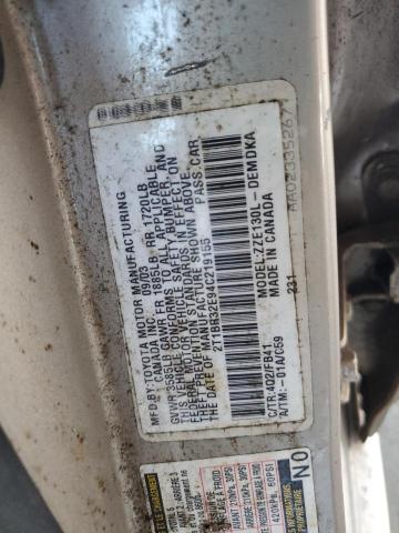 2T1BR32E94C219155 - 2004 TOYOTA COROLLA CE Qızıl foto 13