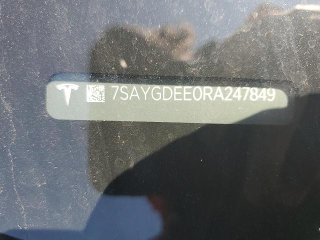 7SAYGDEE0RA247849 - 2024 TESLA MODEL Y შავი ფოტო 12