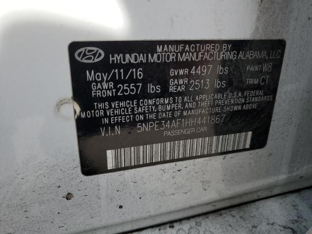 5NPE34AF1HH441867 - 2017 HYUNDAI SONATA SPORT WHITE photo 12