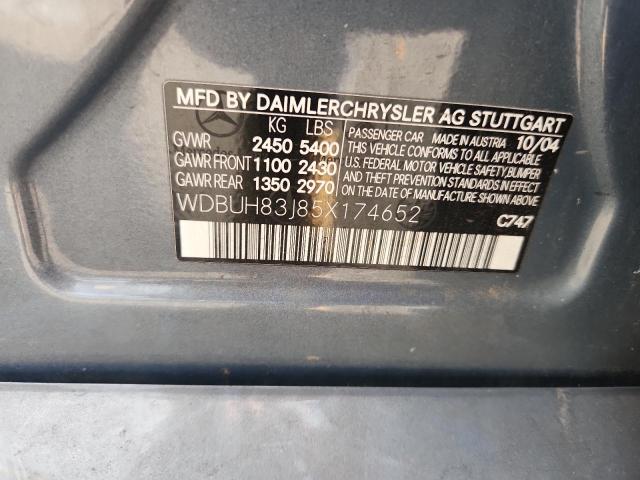 WDBUH83J85X174652 - 2005 MERCEDES-BENZ E 500 4MATIC BLUE photo 12