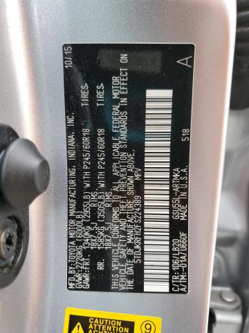 5TDJKRFH2FS224389 - 2015 TOYOTA HIGHLANDER XLE Արծաթագույն լուսանկար 14