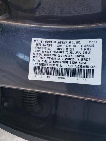 1HGCR3F96DA032382 - 2013 HONDA ACCORD TOURING GRAY photo 12