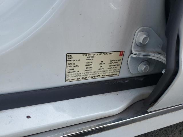 5YJSA1E16GF176933 - 2016 TESLA MODEL S Սպիտակ լուսանկար 12
