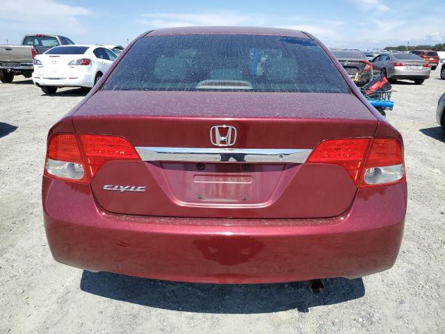2HGFA16599H541655 - 2009 HONDA CIVIC LX RED photo 6