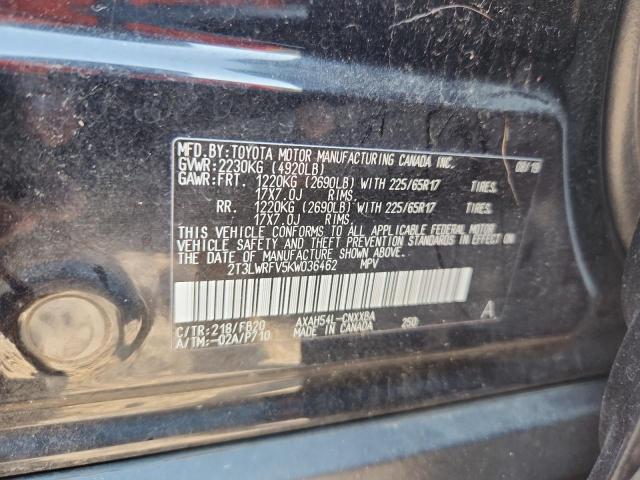 2T3LWRFV5KW036462 - 2019 TOYOTA RAV4 LE Черный фото 13