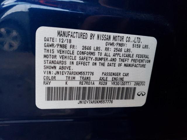 JN1EV7AR0KM557776 - 2019 INFINITI Q50 LUXE BLUE photo 13