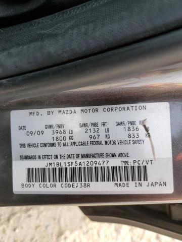 JM1BL1SF5A1209477 - 2010 MAZDA 3 I CHARCOAL photo 12