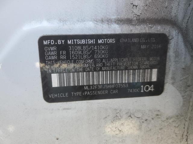 ML32F3FJ5HHF07553 - 2017 MITSUBISHI MIRAGE G4 ES 白色 照片 12
