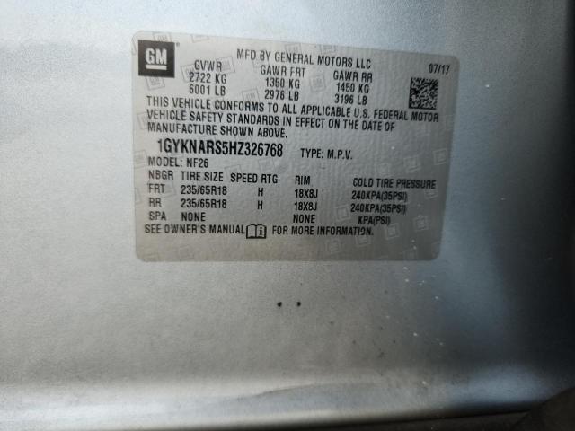 1GYKNARS5HZ326768 - 2017 CADILLAC XT5 BLUE photo 13