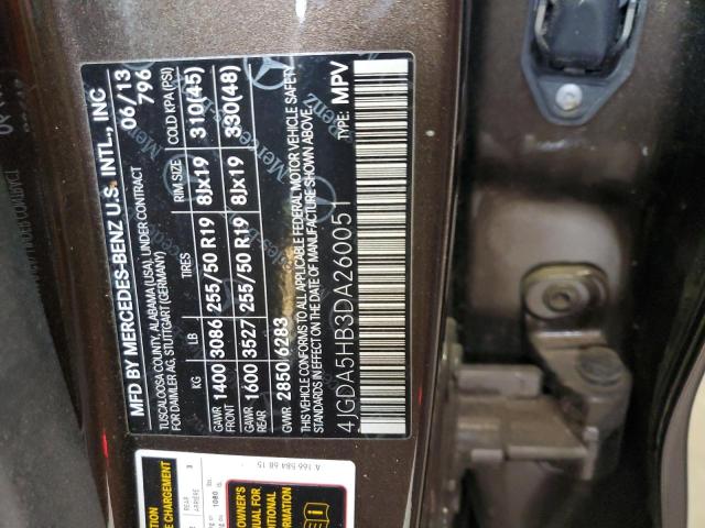 4JGDA5HB3DA260051 - 2013 MERCEDES-BENZ ML 350 4MATIC GREEN photo 13