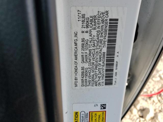 1HGCV1F16JA035868 - 2018 HONDA ACCORD LX 白色 照片 12