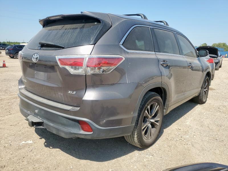 5TDKKRFH9GS130001 - 2016 TOYOTA HIGHLANDER XLE GRAY photo 3