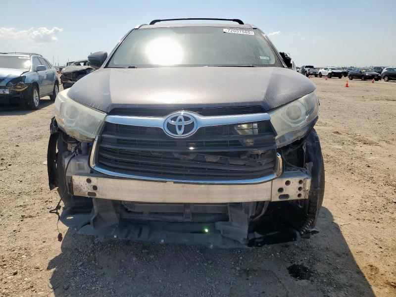 5TDKKRFH9GS130001 - 2016 TOYOTA HIGHLANDER XLE GRAY photo 5