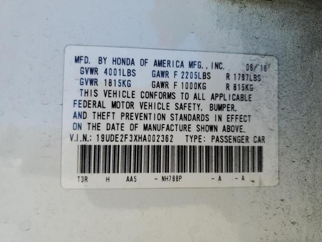 19UDE2F3XHA002362 - 2017 ACURA ILX BASE WATCH PLUS WHITE photo 12