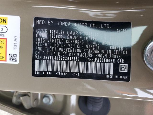 JHMFL4H87SX002663 - 2025 HONDA CIVIC SPORT BROWN photo 12