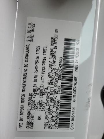 3TYRX5GN7NT054907 - 2022 TOYOTA TACOMA ACCESS CAB თეთრი ფოტო 12