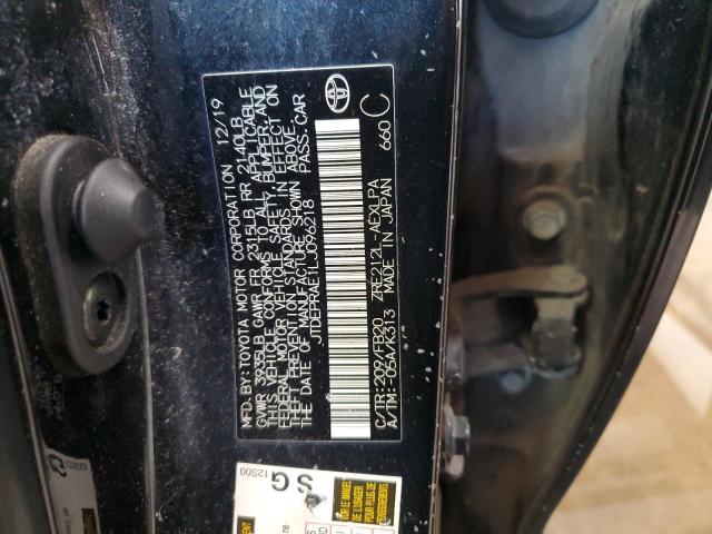 JTDEPRAE1LJ096218 - 2020 TOYOTA COROLLA LE BLACK photo 12