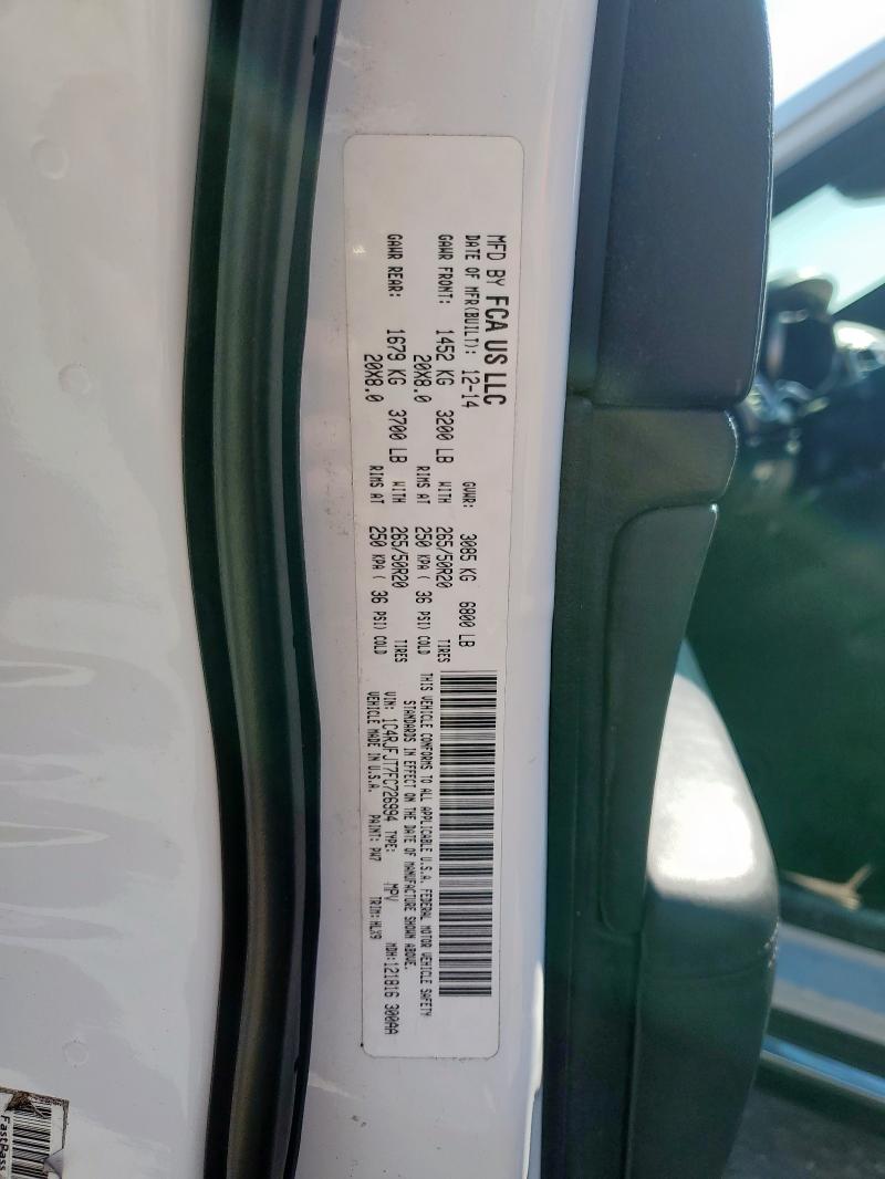 1C4RJFJT7FC726994 - 2015 JEEP GRAND CHER SUMMIT WHITE photo 12