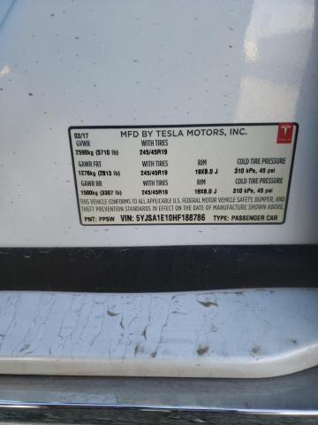 5YJSA1E10HF188786 - 2017 TESLA MODEL S Սպիտակ լուսանկար 13