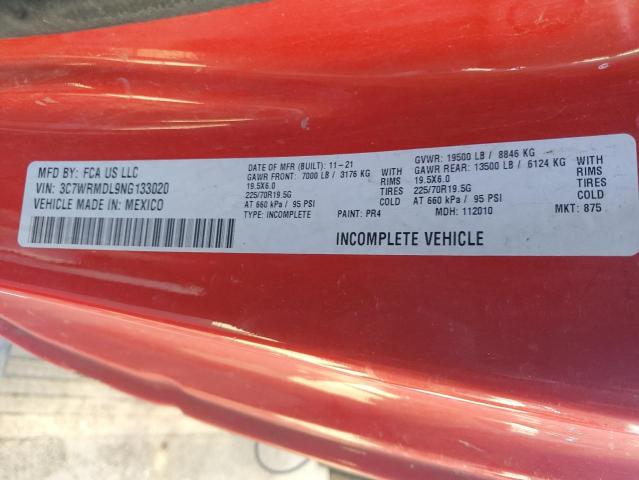 3C7WRMDL9NG133020 - 2022 RAM 5500 Qırmızı foto 10