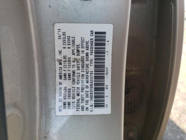 1HGCR2F89EA202785 - 2014 HONDA ACCORD EXL GOLD photo 12