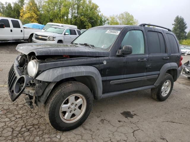 1J4GL48K07W532689 - 2007 JEEP LIBERTY SPORT BLACK photo 1