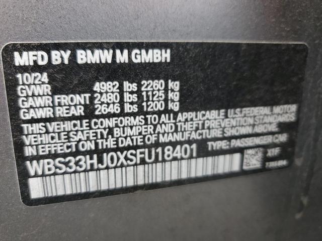 WBS33HJ0XSFU18401 - 2025 BMW M3 COMPETITION GRAY photo 12