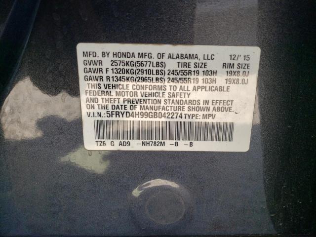 5FRYD4H99GB042274 - 2016 ACURA MDX ADVANCE CHARCOAL photo 13