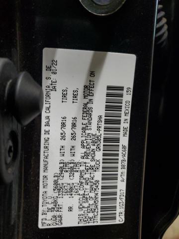 3TMCZ5AN5NM475450 - 2022 TOYOTA TACOMA DOUBLE CAB GRAY photo 12