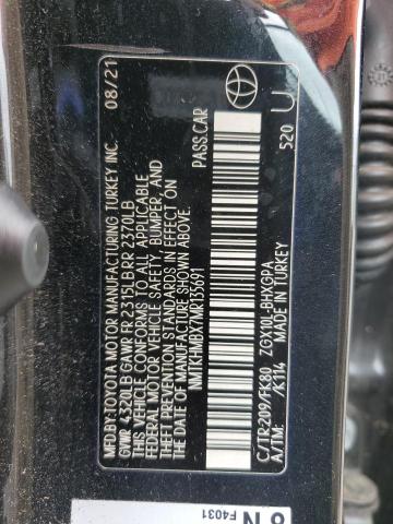 NMTKHMBX7MR135691 - 2021 TOYOTA C-HR XLE 黑色 照片 12