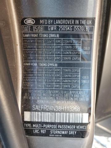 SALFR24N38H113268 - 2008 LAND ROVER LR2 HSE GRAY photo 14