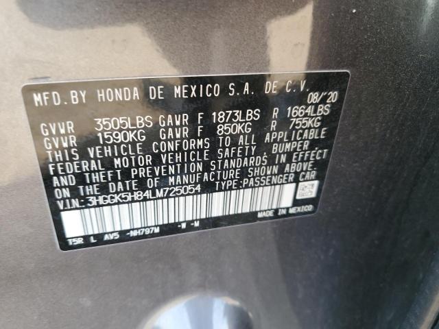 3HGGK5H84LM725054 - 2020 HONDA FIT EX GRAY photo 12