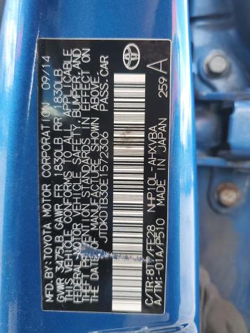 JTDKDTB30E1572306 - 2014 TOYOTA PRIUS C BLUE photo 12