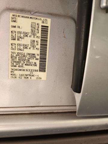 5N1AR1NB5BC633598 - 2011 NISSAN PATHFINDER S Gümüş foto 13