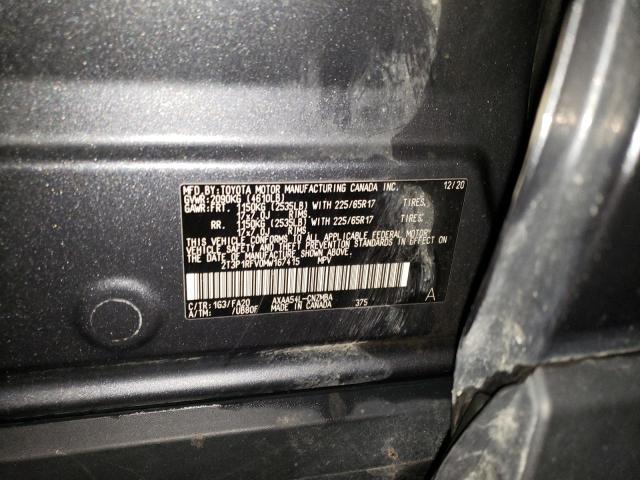 2T3P1RFV0MW167415 - 2021 TOYOTA RAV4 XLE 灰色 照片 13