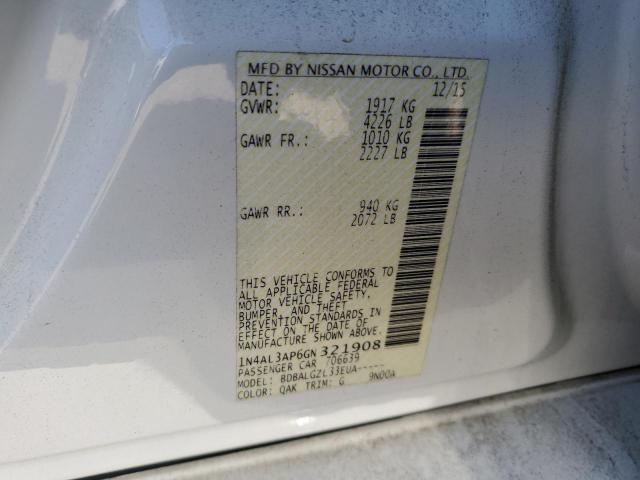 1N4AL3AP6GN321908 - 2016 NISSAN ALTIMA 2.5 WHITE photo 12