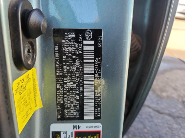 4T1BF3EK2BU721592 - 2011 TOYOTA CAMRY BASE Türkis Foto 12