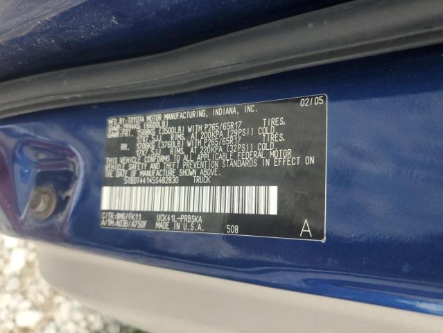5TBDT44145S482830 - 2005 TOYOTA TUNDRA DOUBLE CAB SR5 BLUE photo 13