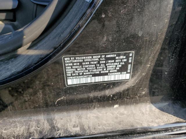 1VWAS7A32GC067169 - 2016 VOLKSWAGEN PASSAT S შავი ფოტო 12