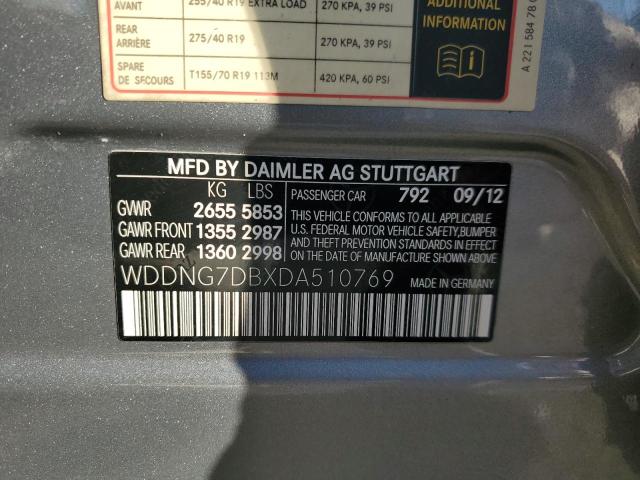 WDDNG7DBXDA510769 - 2013 MERCEDES-BENZ S 550 GRAY photo 12