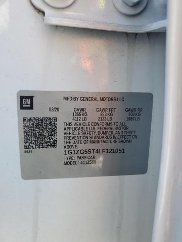 1G1ZG5ST4LF121051 - 2020 CHEVROLET MALIBU RS WHITE photo 12