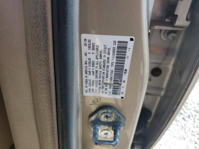 1HGCM56106A171043 - 2006 HONDA ACCORD VALUE TAN photo 12
