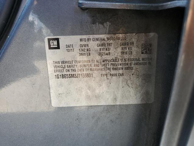 1G1BE5SM3J7155831 - 2018 CHEVROLET CRUZE LT GRAY photo 12