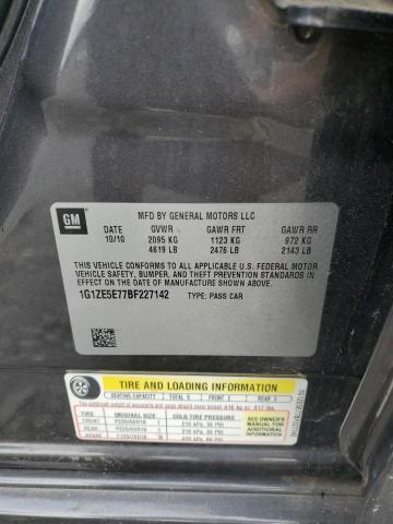 1G1ZE5E77BF227142 - 2011 CHEVROLET MALIBU LTZ 灰色 照片 12