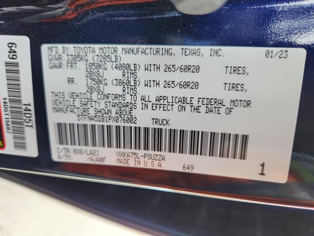 5TFNA5DB1PX076002 - 2023 TOYOTA TUNDRA CREWMAX PLATINUM Mavi foto 12