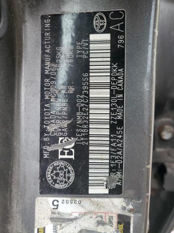 2T1BR32E27C739556 - 2007 TOYOTA COROLLA CE 灰色 照片 12