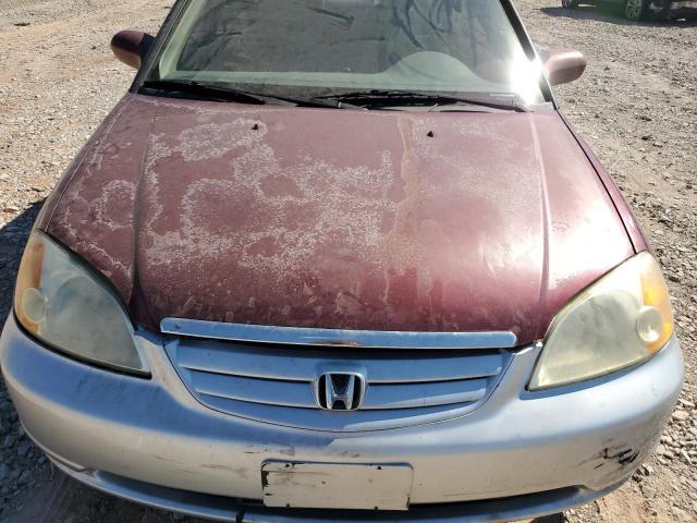 1HGES26772L022094 - 2002 HONDA CIVIC EX MAROON photo 11