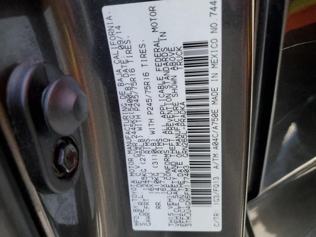 3TMJU4GN6FM177403 - 2015 TOYOTA TACOMA DOUBLE CAB PRERUNNER CHARCOAL photo 12