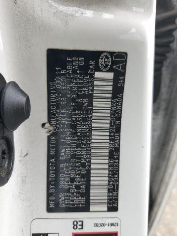 2T1BU4EE5BC596451 - 2011 TOYOTA COROLLA BASE Սպիտակ լուսանկար 12